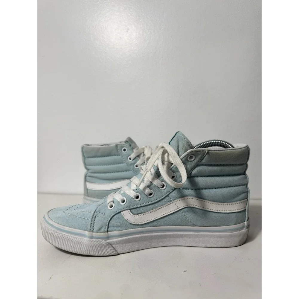 VANS Sk8 Hi Baby‎ Blue Classic Canvas Lace Up Skate Shoes Men's 6.5 Women's 8